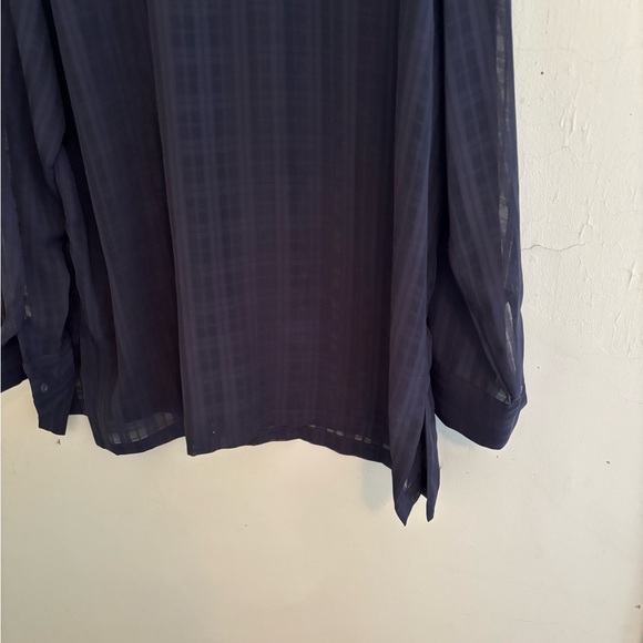 Urban Works sheer blouse dark grey made in Guatemala size 1X - Picture 3 of 3